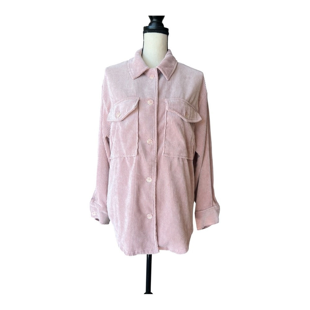 Ashley By 26 International Pink Corduroy Shirt Jacket Size S - Picture 5 of 6
